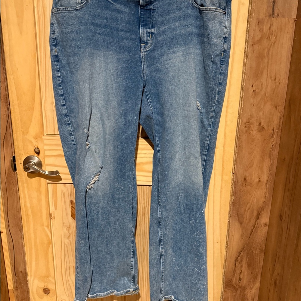 Lane Bryant Distressed Blue Boyfriend Jeans